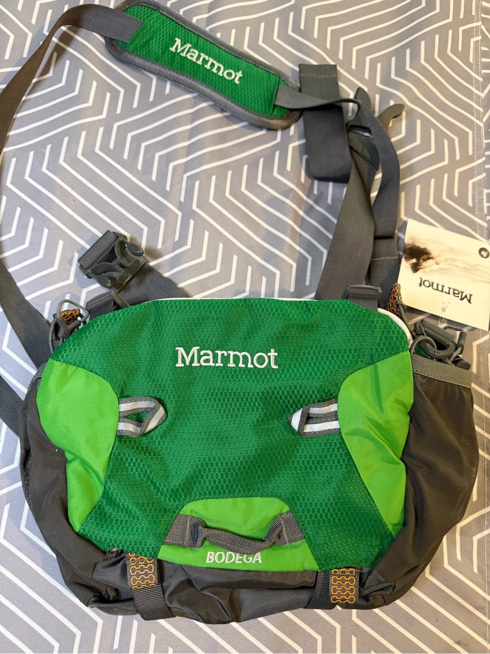 Marmot Bodega 8L Lumbar Pack NWT Green Gray Convertible Hiking Bag